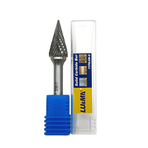 Pro Grade Double Cut Tungsten Carbide Burr Rotary File With One Quarter Inch Shank And One Half Inch Cutter Diameter