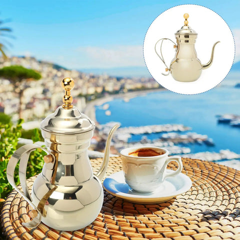Stainless Steel Arabic Coffee Pot And Pour Over Teapot Set With Infuser Multiuse Coffee Kettle For Everyday Home Brew Espresso Style