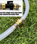 Dope 7-Piece Garden Hose Repair Kit With Aluminum Quick Connect Fittings And Splitter For Car Washing Irrigation, Gold Finish 5/8 3/4 Inch Heavy Duty No Leaks on hose in grass