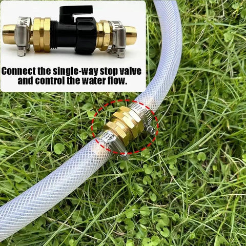 Dope 7-Piece Garden Hose Repair Kit With Aluminum Quick Connect Fittings And Splitter For Car Washing Irrigation, Gold Finish 5/8 3/4 Inch Heavy Duty No Leaks on hose in grass