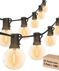 200Ft Outdoor G40 Globe String Lights With 104 Shatterproof LED Bulbs, Waterproof And Dimmable, 2 Pack Of 100Ft Each, hanging setup