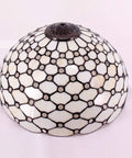 Stained Glass Style Lampshade Replacement For Table Floor Pendant And Ceiling Fixtures, 16 Inch Pearl Bead Glass Shade