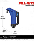 Heavy Duty Hand Operated Diesel Exhaust Fluid Transfer Pump For 55 Gallon Drums Built Tough With Corrosion Resistant Polypropylene, 13.5" height.
