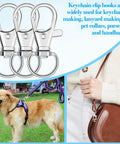 Tough As Nails Zinc Alloy Swivel Snaps Bulk 100 Count Lobster Clasp Hooks for lanyards and keyrings, featuring three silver clips.