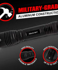 Ultra Bright 1200 Lumen Tactical Flashlight Handheld For Camping And Hunting Home Security Hiking Night Walks And Emergencies