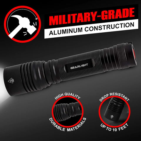 Ultra Bright 1200 Lumen Tactical Flashlight Handheld For Camping And Hunting Home Security Hiking Night Walks And Emergencies