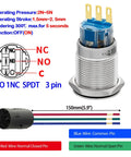 Three Quarter Inch Key Switch With Metal Locking Housing UL Listed SPDT Two Position 1NO1NC Maintained Latching Rotary On Off Switch With Wire Leads diagram