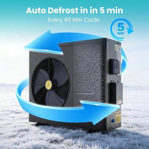 Extend Your Backyard Swim Season Way Past Late Summer With This Energy Smart Electric Pool Heat Pump with auto defrost feature.