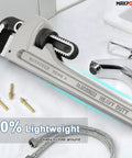 Aluminum Pipe Wrench Set For 10 Inch 14 Inch And 18 Inch Pipes With 1 Inch 2 Inch And Two And A Half Inch Jaw Capacity Lightweight Straight Plumbing Wrenches