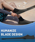 Person wearing Snorkel Fins With Full Foot Pocket For All Day Wear, Durable Long Diving Fins For Snorkeling and Freediving on beach