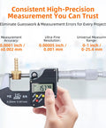 0-1 Inch Digital Micrometer With Carbide Tip, 0.00005 Inch Resolution, 0-25mm Range, external measurement demonstration
