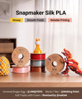 Top Shelf Silk PLA Filament 1.75Mm For FDM 3D Printers 1Kg Spool displayed with colorful spools and printed models.