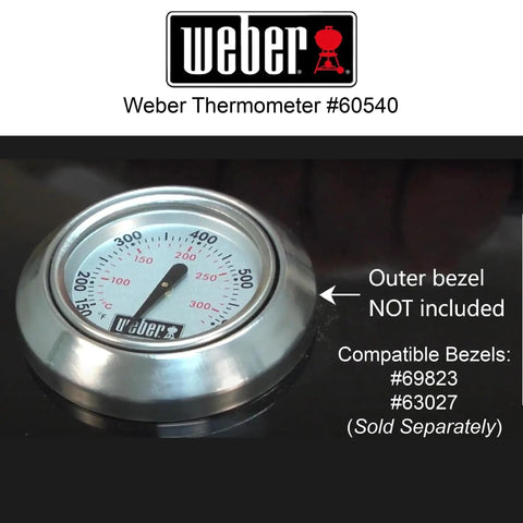 Charcoal And Gas Grill Replacement Thermometer With One And Thirteen Sixteenths Inch Diameter For Q Series And Spirit Grills closeup