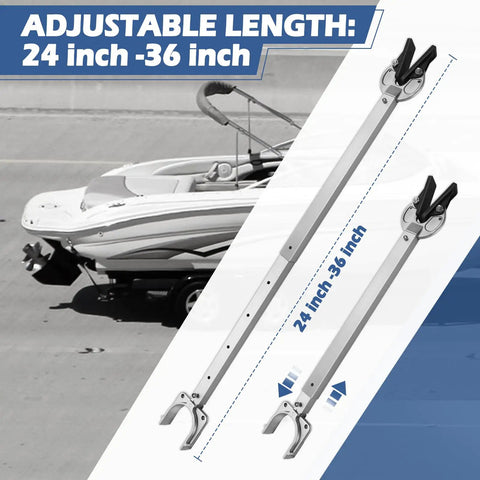 Adjustable Transom Saver 24 To 36 Inches For Outboard Motors, Heavy Duty Boat Trailer Rollers And Mounts, Marine Grade ABS Clip Head For Beefed Up Engine Security