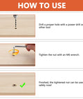 How to use 40 Pcs M6 x 15mm Threaded Inserts For Wood Furniture Nut Connectors With Hex Socket Drive And Allen Wrench Included