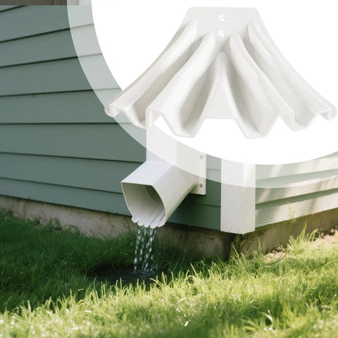 Downspout Diverter Extension For Rainwater Redirection And Foundation Protection, 5x3.8 Inch Gutter System Fix, installed view