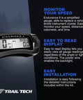 Endurance II Digital Gauge Speedometer Kit With Backlight For Yamaha ATVs And Quads That Tracks Current Speed Avg Speed Max Speed Two Trip Odometers Riding Time Stopwatch Total Ride Time Fits TW200 Banshee Blaster Grizzly 450 550 700 Kodiak 450 digital display