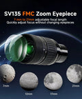SV135 Zoom Eyepiece for 1.25 Inch Telescopes With 7 To 21mm Adjustable Focal Length and Dielectric Mirror Star Diagonal