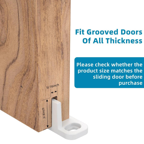 Eight Piece Barn Door Floor Guide Set For Sliding Doors Bottom Track Floor Mount Hardware Durable Plastic Pocket Door Guides, fits grooved doors.