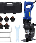 Heavy Duty 1200W Electric Hydraulic Hole Punch Tool 110V 10 Ton Output with accessories and toolbox