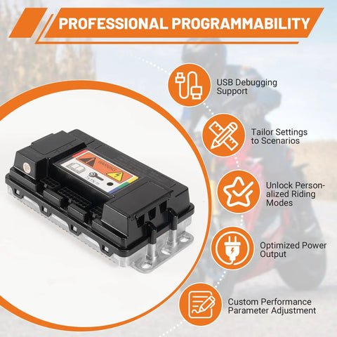 Universal 48V 72V E Bike Programmable Controller With Sine Wave Output For Electric Dirt Bikes Scooters And Motorcycles 170A Peak 80A Boost DC Motor Controller Box For VOTOL EM50 4