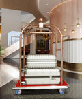 4 Inch Silent Swivel Trolley Wheels in hotel lobby hauling luggage, built to haul heavy duty furniture casters, wear resistant