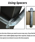Close-up of 4 Pack Square U Bolts For Trailers And Trucks, Heavy Duty Galvanized Steel Clamp Set with spacers for fit