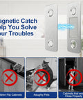 Ultra Thin Stainless Steel Cabinet Magnetic Catch Set Of 6 With Adhesive Drawer Latch Closures preventing cabinet issues with children and pets