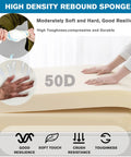 Custom Size Bench Cushion With Linen Cover And Zipper For Indoor Outdoor Benches Universal Fit Seat Pad For Patio Or Window Seats 45D High Resilience Foam Insert Cozy Easy Care And Custom Color Options demonstrated with high density rebound sponge.