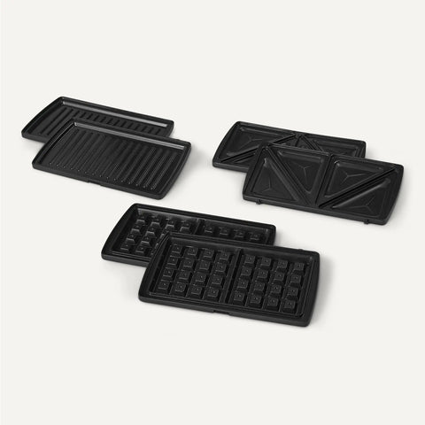 Removable ceramic coated plates for Amazon Basics 3 in 1 Sandwich Maker Panini Press, ideal for griddles and waffles.