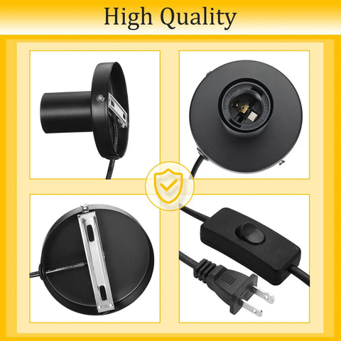 Six Pack Polished Metal Lamp Sockets E26 E27 Screw Base Holders For Bulbs Replacement Desk Lamp Base On Off Switch Plug Detail