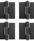 Set of four weld-on door hinges, 4-1/2 x 4-1/4 in, 4.7 mm thick, heavy-duty metal for gates/trailers