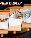 Pre Cut Insulated Foil Sandwich Wrap Sheets Grease Resistant For Hot Food 10.5 By 14 Inches 100 Pack displayed on sandwich