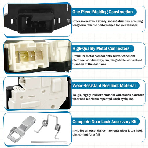 All In One Washer Door Lock Kit With Switch And Strike For LG Kenmore Replaces WM3670HVA WM3770HVA WM8000HVA WM4000HWA WM3600HVA front-load washer parts