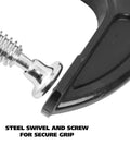 Close-up of 4 Inch Quick Release C Clamp With Push Button Release, Steel Swivel And Screw For Auto Repair, Welding, And Woodworking