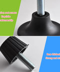 Adjustable Screw In Leveling Feet For Chairs Tables And Home Or Industrial Furniture Round Base floor protectors close-up