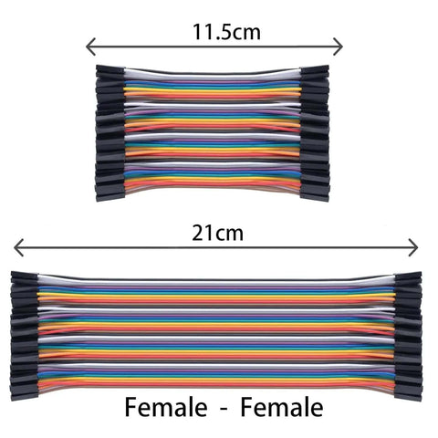 10cm And 20cm Breadboard Jumper Wires Kit, 240 Pcs, Female to Female 40 Pin Ribbon Cables, two lengths displayed