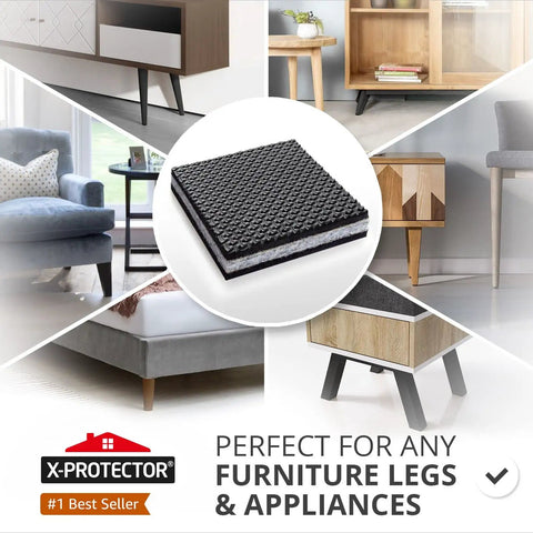 Non Slip Furniture Pads 8 Pack Four Inch Rubber Feet Floor Protectors for Furniture Legs Premium Grippers