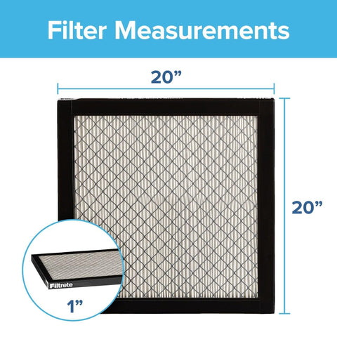 20x20x1 Air Filter MERV 14 For Home HVAC, showing filter size with measurements 20 inches by 20 inches and 1-inch thickness.