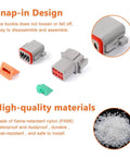 Deutsch DT Automotive Connector Kit With Crimping Tool Pro Grade DIY Friendly shown with snap-in design and materials