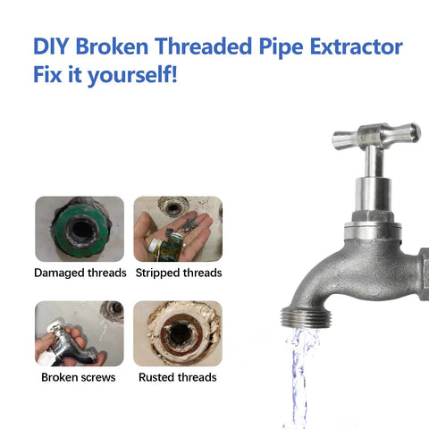 DIY uses of Heavy Duty Broken Pipe Thread Extractor Tool For Half Inch, Three Quarter Inch, And One Inch Pipes with faucet images