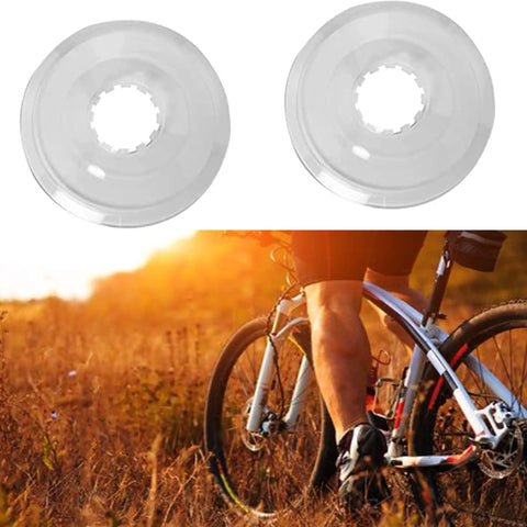 Freewheel Spoke Protector And Spoke Covers For Mountain Bikes, Chain Guard, Flywheel Guard, shown with cyclist and bike