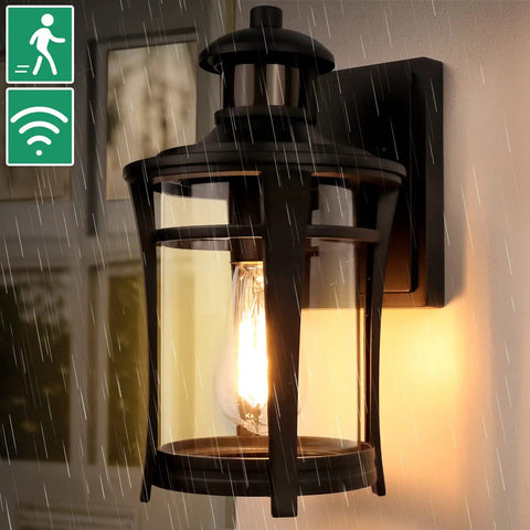 2 Pack Motion Sensor Outdoor Lights Dusk To Dawn Porch Lights With 3 Modes Exterior Wall Light Fixture Waterproof Aluminum Anti Rust Lantern For Outdoor Entryway And Garden Or Patio No Fuss Install And Daily Security