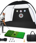 Backyard Golf Practice Net 10 By 7 Feet With Hitting Mat Targets And Balls For Indoor And Outdoor Swing Training Home Driving Range Setup Simple And A Sweet Gift For Dad Husband Or Any Golf Junkie