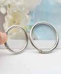 10 Pcs Big Round Carabiner Clips, 2 Inch, 50 Mm, Metal Trigger Snap Hooks With O Rings For DIY Charms, Keychains, Bags, Purses, Crafts Making, Silver Large shown on display