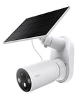 Badass 2K Plus Outdoor Wireless Security Camera With Modular Solar Panel And Rechargeable Battery For All Weathers And No Fuss Wire Free Install Featuring Rock Solid Hd Motion Detection And Night Vision, side view.