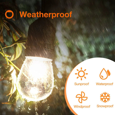 Outdoor S14 11W Incandescent Replacement Bulbs, 15 Pack Clear Glass, Waterproof E26 Screw Base, Dimmable for Outdoor String Lights