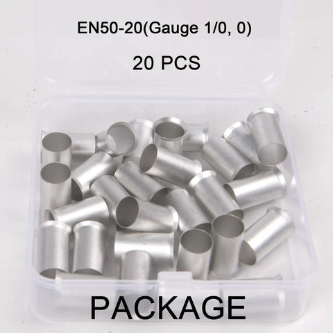Twenty Piece One Zero Gauge Copper Wire Ferrules With Matte Tin Plating For Electrical Wiring, Pro Grade High Conductivity Copper, Durable Pin Terminals For Auto, Marine, DIY Projects And Heavy Duty Electronics, 20 pcs in box