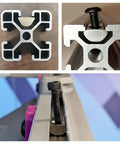 M6 X 1.0 T Slot Nut With Spring Ball Loaded, 10 Pack on 8mm aluminum extrusion rails demonstrating European standard installation