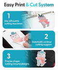 Easy print and cut system for Printable Heat Transfer Paper for Dark Fabrics, 5 Sheets of 8.5 by 11 Inches, Matte Finish, DIY crafts